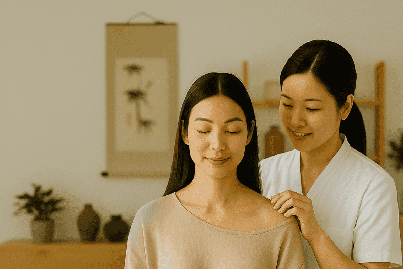 Foreigner receiving acupuncture from a licensed TCM doctor in China