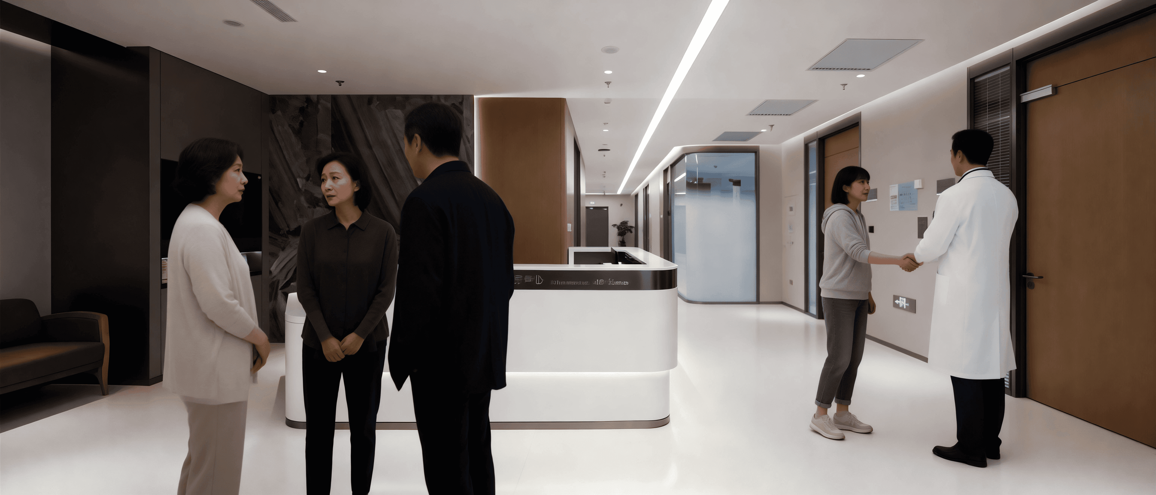 Patient and family receiving support and guidance from medical team