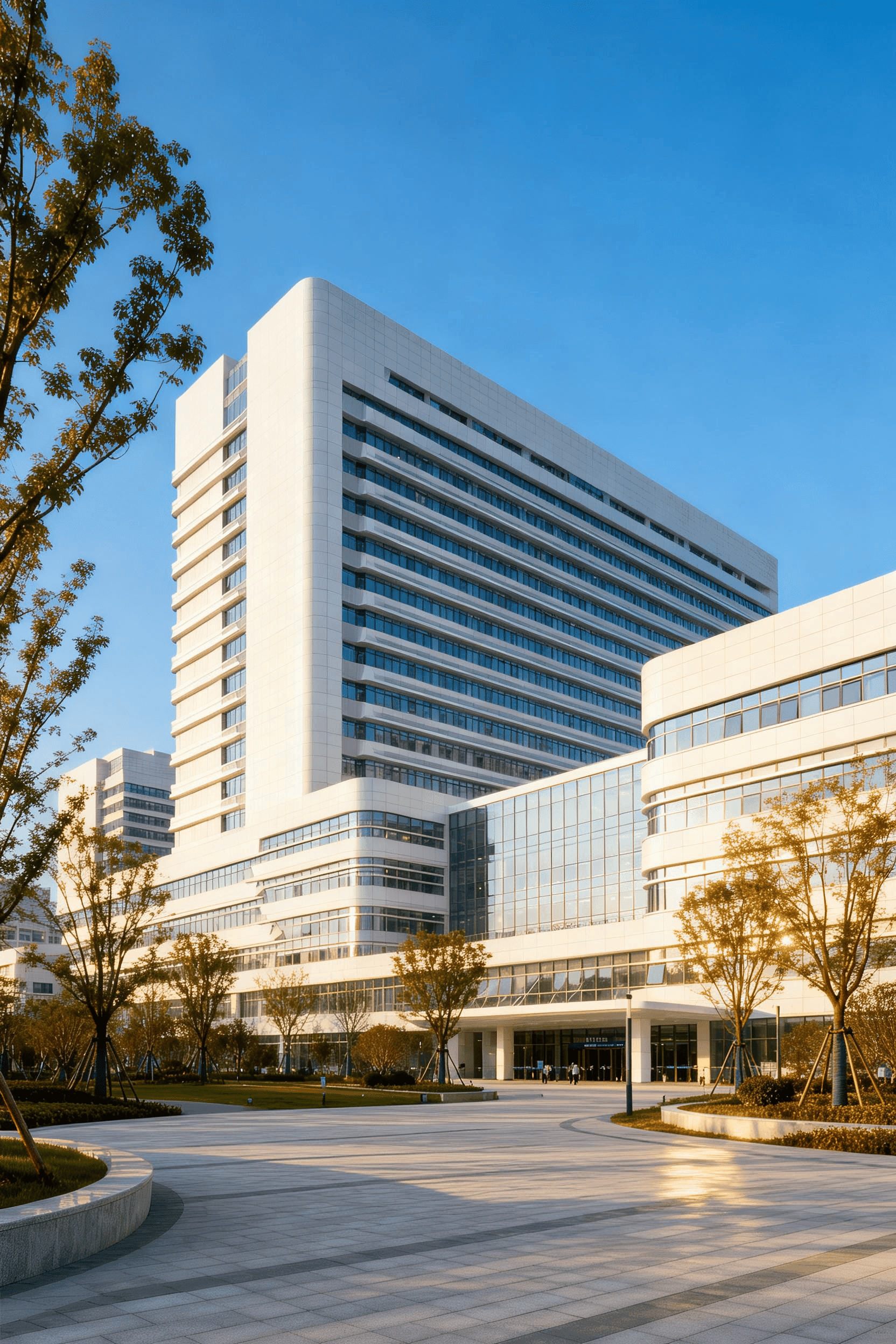 Modern Level-3A Chinese hospital orthopedic center with international patient signage