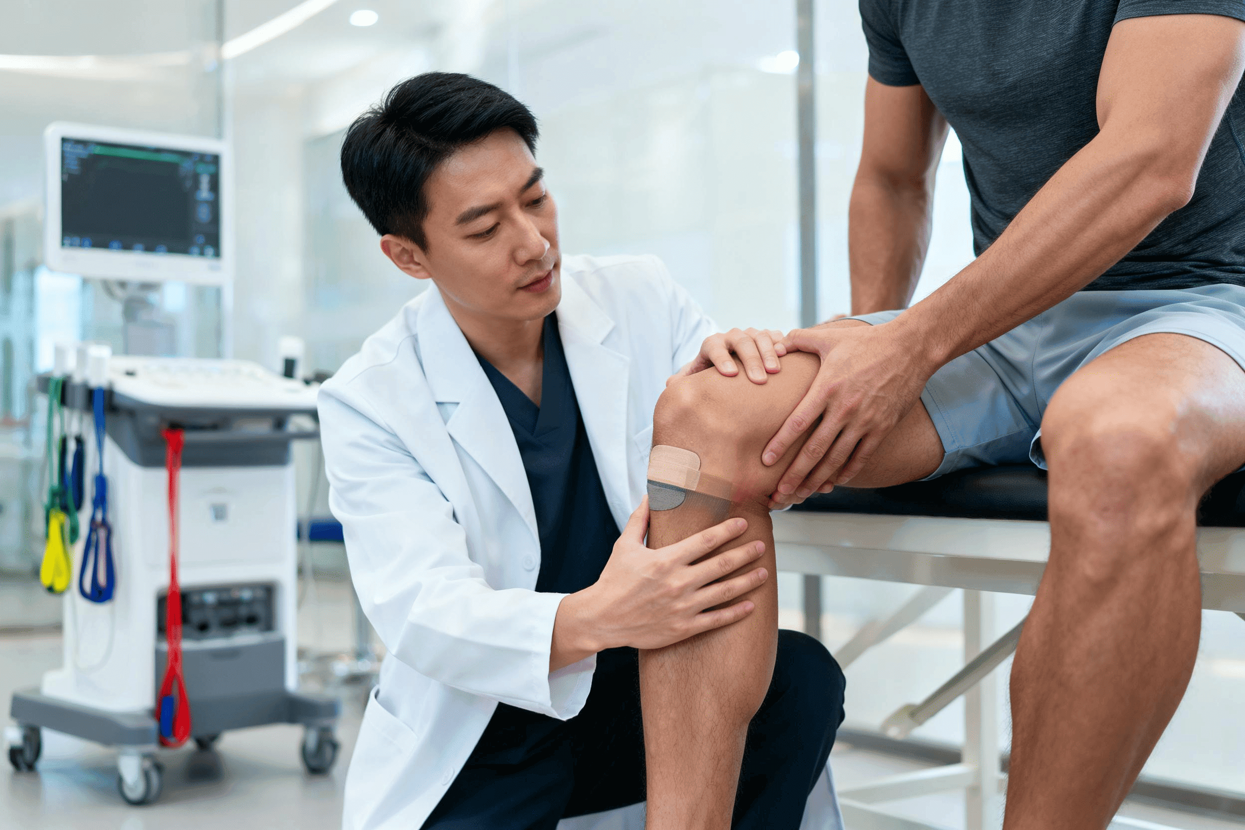 Sports injury knee assessment in a modern Chinese sports medicine clinic